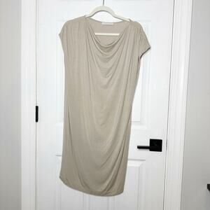 Fabiana Filippi IT44/US M Taupe Modal Draped Midi Dress‎